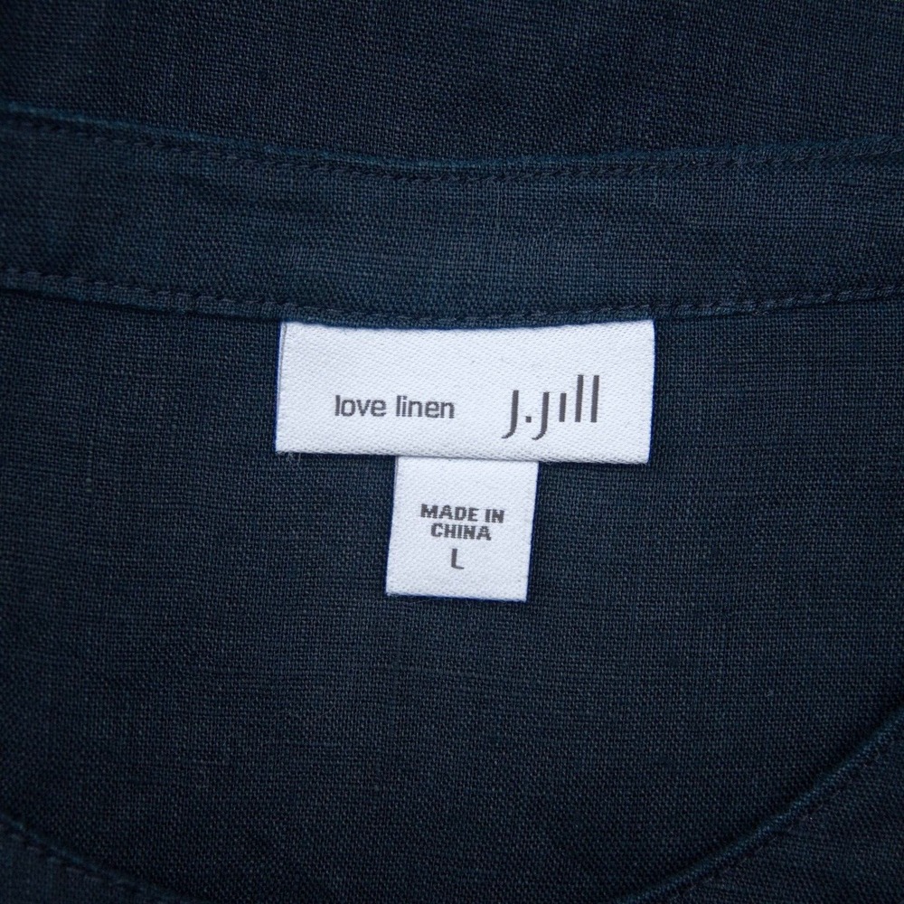Lagenlook Pure Linen Top Shirt Womens L Navy Relax Side Ties Lightweight Lagom - Picture 6 of 8